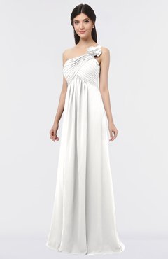 ColsBM Tiffany Cloud White Elegant A-line Asymmetric Neckline Floor Length Flower Bridesmaid Dresses