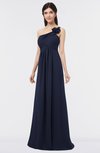 ColsBM Tiffany Dark Sapphire Elegant A-line Asymmetric Neckline Floor Length Flower Bridesmaid Dresses