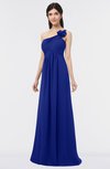 ColsBM Tiffany Electric Blue Elegant A-line Asymmetric Neckline Floor Length Flower Bridesmaid Dresses