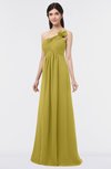 ColsBM Tiffany Golden Olive Elegant A-line Asymmetric Neckline Floor Length Flower Bridesmaid Dresses