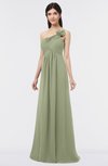 ColsBM Tiffany Moss Green Elegant A-line Asymmetric Neckline Floor Length Flower Bridesmaid Dresses