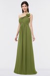 ColsBM Tiffany Olive Green Elegant A-line Asymmetric Neckline Floor Length Flower Bridesmaid Dresses