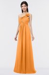 ColsBM Tiffany Orange Elegant A-line Asymmetric Neckline Floor Length Flower Bridesmaid Dresses