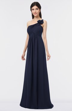 ColsBM Tiffany Peacoat Elegant A-line Asymmetric Neckline Floor Length Flower Bridesmaid Dresses