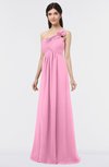 ColsBM Tiffany Pink Elegant A-line Asymmetric Neckline Floor Length Flower Bridesmaid Dresses