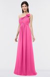 ColsBM Tiffany Rose Pink Elegant A-line Asymmetric Neckline Floor Length Flower Bridesmaid Dresses