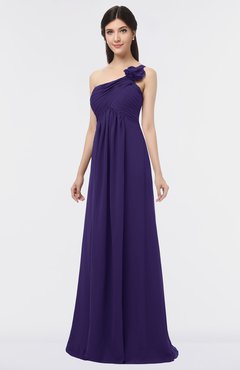 ColsBM Tiffany Royal Purple Elegant A-line Asymmetric Neckline Floor Length Flower Bridesmaid Dresses