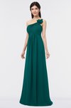 ColsBM Tiffany Shaded Spruce Elegant A-line Asymmetric Neckline Floor Length Flower Bridesmaid Dresses
