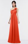 ColsBM Tiffany Tangerine Tango Elegant A-line Asymmetric Neckline Floor Length Flower Bridesmaid Dresses