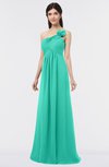 ColsBM Tiffany Viridian Green Elegant A-line Asymmetric Neckline Floor Length Flower Bridesmaid Dresses