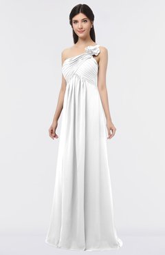ColsBM Tiffany White Elegant A-line Asymmetric Neckline Floor Length Flower Bridesmaid Dresses