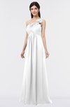ColsBM Tiffany White Elegant A-line Asymmetric Neckline Floor Length Flower Bridesmaid Dresses