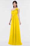 ColsBM Tiffany Yellow Elegant A-line Asymmetric Neckline Floor Length Flower Bridesmaid Dresses