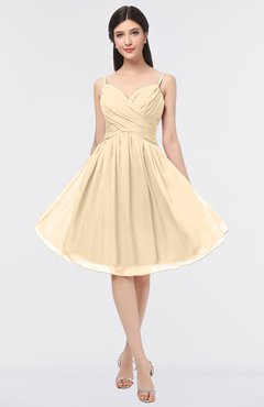 ColsBM Alisha Apricot Gelato Sexy A-line Sleeveless Zip up Knee Length Ruching Bridesmaid Dresses