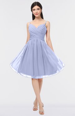 ColsBM Alisha Blue Heron Sexy A-line Sleeveless Zip up Knee Length Ruching Bridesmaid Dresses