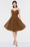 ColsBM Alisha Brown Sexy A-line Sleeveless Zip up Knee Length Ruching Bridesmaid Dresses