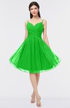 ColsBM Alisha Classic Green Sexy A-line Sleeveless Zip up Knee Length Ruching Bridesmaid Dresses