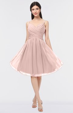 ColsBM Alisha Dusty Rose Sexy A-line Sleeveless Zip up Knee Length Ruching Bridesmaid Dresses