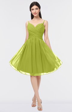 ColsBM Alisha Green Oasis Sexy A-line Sleeveless Zip up Knee Length Ruching Bridesmaid Dresses