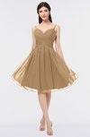 ColsBM Alisha Indian Tan Sexy A-line Sleeveless Zip up Knee Length Ruching Bridesmaid Dresses