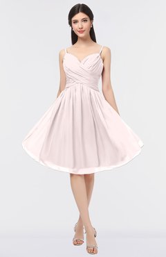 ColsBM Alisha Light Pink Sexy A-line Sleeveless Zip up Knee Length Ruching Bridesmaid Dresses