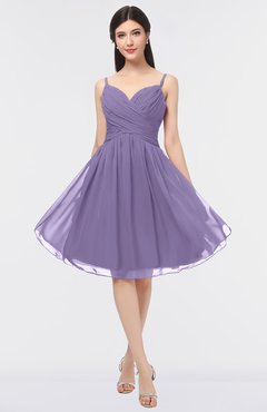 ColsBM Alisha Lilac Sexy A-line Sleeveless Zip up Knee Length Ruching Bridesmaid Dresses