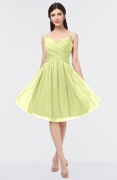 ColsBM Alisha Lime Green Sexy A-line Sleeveless Zip up Knee Length Ruching Bridesmaid Dresses