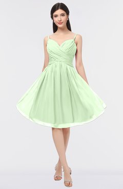 ColsBM Alisha Pale Green Sexy A-line Sleeveless Zip up Knee Length Ruching Bridesmaid Dresses