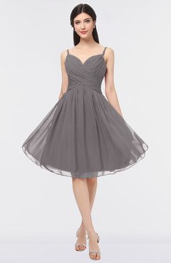 ColsBM Alisha Ridge Grey Sexy A-line Sleeveless Zip up Knee Length Ruching Bridesmaid Dresses
