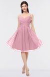 ColsBM Alisha Rosebloom Sexy A-line Sleeveless Zip up Knee Length Ruching Bridesmaid Dresses