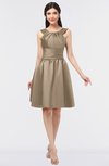 ColsBM Leila Almondine Brown Mature A-line Scoop Sleeveless Ruching Bridesmaid Dresses