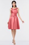 ColsBM Leila Coral Mature A-line Scoop Sleeveless Ruching Bridesmaid Dresses