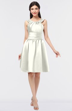 ColsBM Leila Cream Mature A-line Scoop Sleeveless Ruching Bridesmaid Dresses