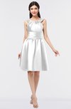 ColsBM Leila White Mature A-line Scoop Sleeveless Ruching Bridesmaid Dresses