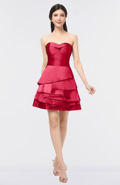 ColsBM Caylee Geranium Sexy Strapless Sleeveless Zip up Plainness Bridesmaid Dresses