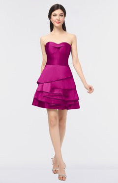 ColsBM Caylee Hot Pink Sexy Strapless Sleeveless Zip up Plainness Bridesmaid Dresses