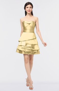 ColsBM Caylee Light Yellow Sexy Strapless Sleeveless Zip up Plainness Bridesmaid Dresses