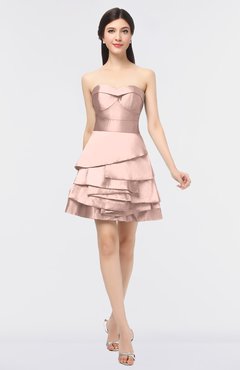 ColsBM Caylee Pastel Pink Sexy Strapless Sleeveless Zip up Plainness Bridesmaid Dresses