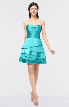 ColsBM Caylee Turquoise Sexy Strapless Sleeveless Zip up Plainness Bridesmaid Dresses