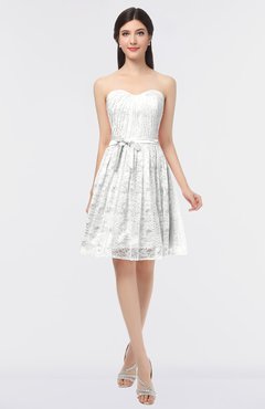 ColsBM Alaya Cloud White Sexy A-line Strapless Sleeveless Zip up Bow Sweet 16 Dresses