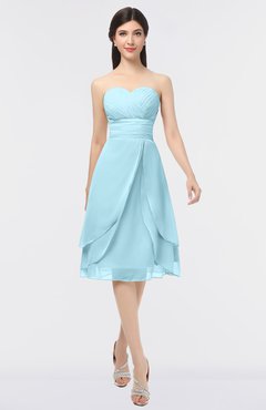 ColsBM Alondra Aqua Gorgeous A-line Strapless Zip up Knee Length Plainness Bridesmaid Dresses