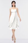 ColsBM Alondra Cloud White Gorgeous A-line Strapless Zip up Knee Length Plainness Bridesmaid Dresses