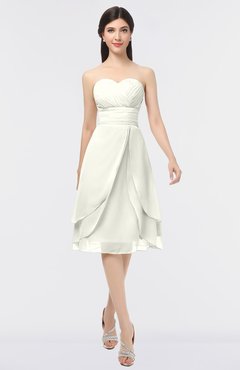 ColsBM Alondra Cream Gorgeous A-line Strapless Zip up Knee Length Plainness Bridesmaid Dresses