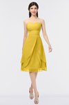 ColsBM Alondra Lemon Curry Gorgeous A-line Strapless Zip up Knee Length Plainness Bridesmaid Dresses