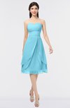 ColsBM Alondra Light Blue Gorgeous A-line Strapless Zip up Knee Length Plainness Bridesmaid Dresses