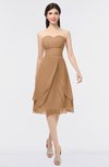 ColsBM Alondra Light Brown Gorgeous A-line Strapless Zip up Knee Length Plainness Bridesmaid Dresses