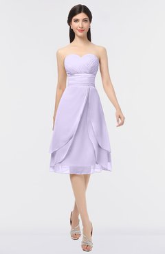ColsBM Alondra Light Purple Gorgeous A-line Strapless Zip up Knee Length Plainness Bridesmaid Dresses