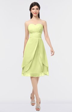 ColsBM Alondra Lime Green Gorgeous A-line Strapless Zip up Knee Length Plainness Bridesmaid Dresses