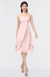 ColsBM Alondra Pastel Pink Gorgeous A-line Strapless Zip up Knee Length Plainness Bridesmaid Dresses