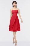 ColsBM Alondra Red Gorgeous A-line Strapless Zip up Knee Length Plainness Bridesmaid Dresses